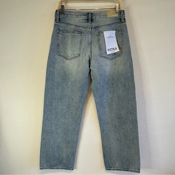 Anthropologie Pistola Bowie Bowed Lexi Barrel Leg Straight Jeans Size 28 NWT - Picture 3 of 10